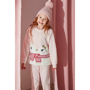 Pembe Kız Çocuk Penguin 2li Pijama Takımı