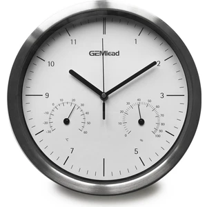 Duvar Saati Termometre Nem Ölçer Beyaz