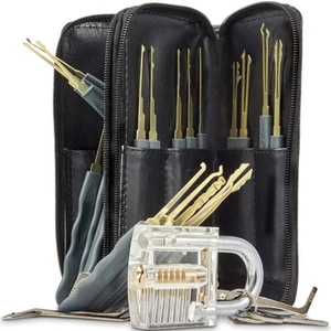 24 Parça Bozuk Kilit Açma Seti + Şeffaf Asma Kilit