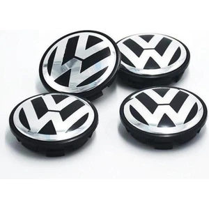 Krom Görünümlü Jant Göbeği Seti – Volkswagen Passat ve Jetta Uyumlu, 55-65 mm, Kolay Takılan 4'lü Paket