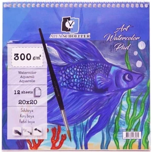 Alex Schoeller Art Watercolour Pad Spiralli Sulu Boya Defteri Blok 300 Gr. 20X20 Cm. 12 Yaprak