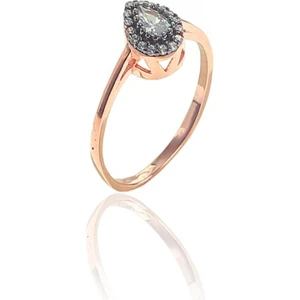 Söğütlü Silver Gümüş Zirkon Taşlı Elmas Montürlü Damla Yüzük