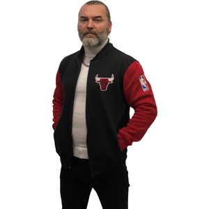 Amor Man Kolej Yaka Chıcago Bulls Baskılı 4 Iplik Çok Kalın Tam Kışlık Pamuk Yeni Trend Erkek Günlük Mont