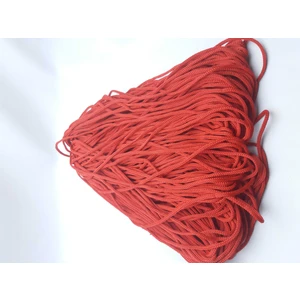 Be Beauty Parlak Kırmızı Renginde 3 mm Polyester Makrome Eşofman Kapşon Bağcık Ipi (10 mt  Makaraya Sarılı Halde)