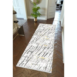 10 Post Online Yolluk Gri Beyaz Siyah Kaymaz Kesme Yıkanabilir Ince Dijital Baskı Koridor Halısı