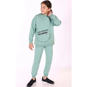 Toontoy Kids Toontoy Kız Çocuk Cep Detaylı Baskılı Eşofman Takımı