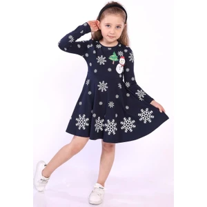 Toontoy Kids Toontoy Kız Çocuk Kar Tanesi Baskılı Elbise