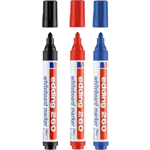 260 Silinebilir Yazı Tahtası Kalemi Whiteboard Marker 3'lü Set Kırmızı-Mavi-Siyah