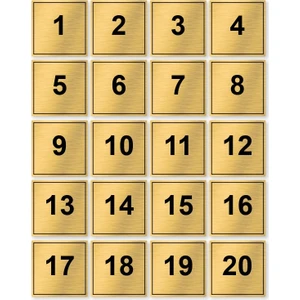 Orse Reklam Metal Masa Numarası Altın Mat 1'den 20'e Kadar