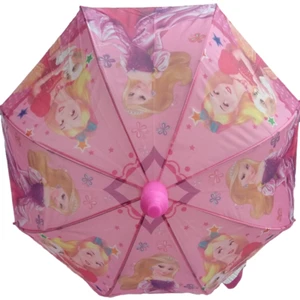 Çiçek Şemsiye Kız Çocuk Şemsiyesi Pvc Kılıflı Pamuk Prenses Baskılı Yarı Otomatik