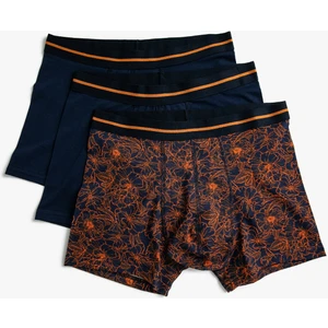 Desenli Pamuklu Basic 3'lü Boxer Seti
