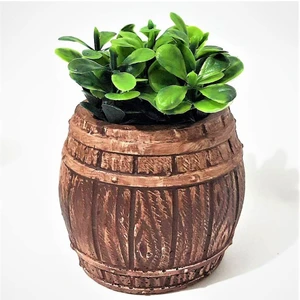 Fıçı Saksı Silikon Kalıp K-592 Mum Kokulu Taş Sabun Alçı Polyester Reçineye Uygun