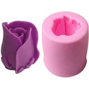 3 Boyutlu 5cm Gonca Gül Çiçek Silikon Kalıp K-069, Kokulu Taş Sabun Alçı Mum Kalıbı