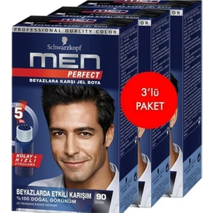 Men Perfect 90 Siyah Saç Boyası 3 Adet