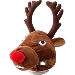 Sevimli Peluş Hayvan Hood Şapka Şapkalar Komik Yumuşak Ren Geyiği Headcover Cosplay (Yurt Dışından)