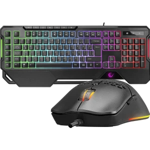 KM-R96 Elemental Siyah Rgb Aydınlatmalı Q Oyuncu  Klavye ve Mouse Gaming Set 7200DPI