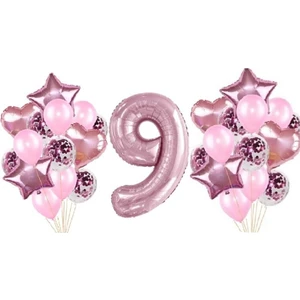 Pembe Renk 9 Yaş Balon Seti