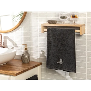 English Home Galia Butterfly Nakışlı Pamuklu El Havlusu 50 x 76 cm Antrasit