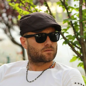 Beyler Burada Yazlık Kahverengi Tokalı Keten Erkek Kasket