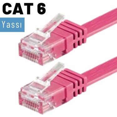 IRENIS CAT6 Yassı Ethernet (Network, LAN) Kablosu, Fuşya, 5 Fiyatı