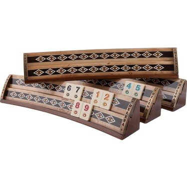 Helena Wood Art Mozaikli Oval Masif Okey Takımı Mazel Fiyatı