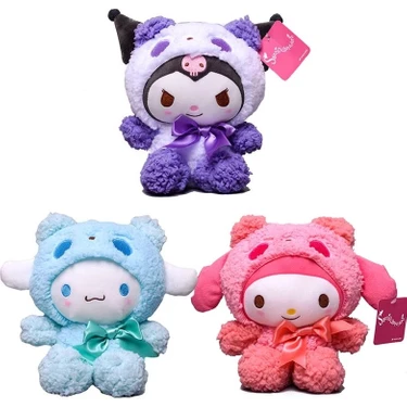 Sinley 3'lü 20cm Kuromi Melody Cinnamoroll Peluş Oyuncaklar - Çok Renkli (Yurt