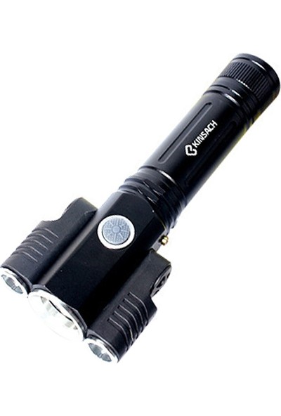 Kinsach KS-739 USB Su Geçirmez El Feneri -Siyah (Yurt Dışından)