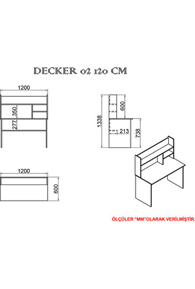 Kalender Dekor Decker Mayra 120 cm Çalışma Masası Takımı