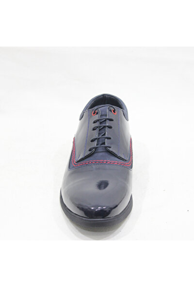 Footmark F2150 Lacivert Rugan Bağcıklı Deri Ayakkabı