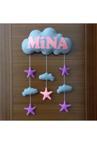 Mina Isimli Bulutlu Bebek Kapı Süsü