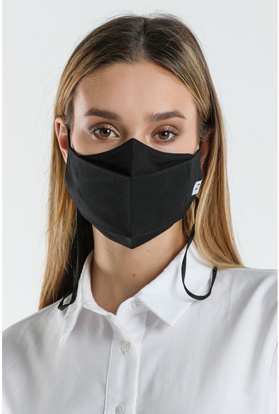 Z Life Yıkanabilir Kumaş Yüz Maskesi Pamuklu Premium 3D Tasarım Siyah