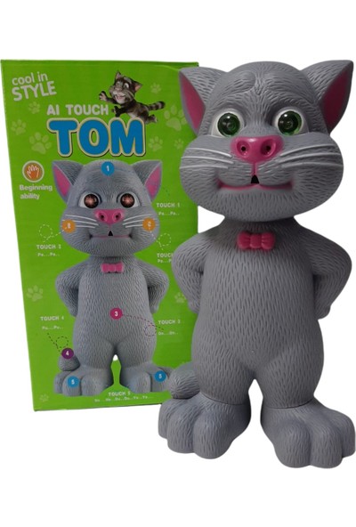 TomCat Konuşan Kedi Tom Ses Kaydeden Müzikli 23 cm Talking Tom Cat