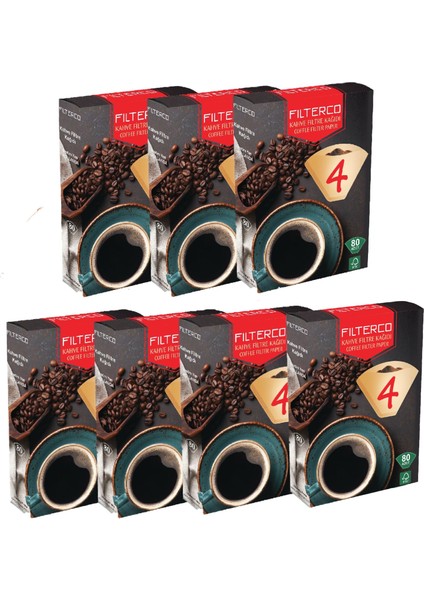 Kahve Filtre Kağıdı 1 x 4 80'li 7 Paket 560'LI