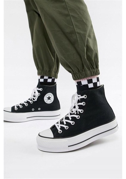 Chuck Taylor All Star Lift Yüksek Taban Kadın Spor Ayakkabı Siyah 560845C V4