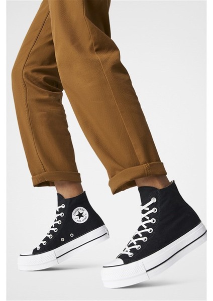 Chuck Taylor All Star Lift Yüksek Taban Kadın Spor Ayakkabı Siyah 560845C V4