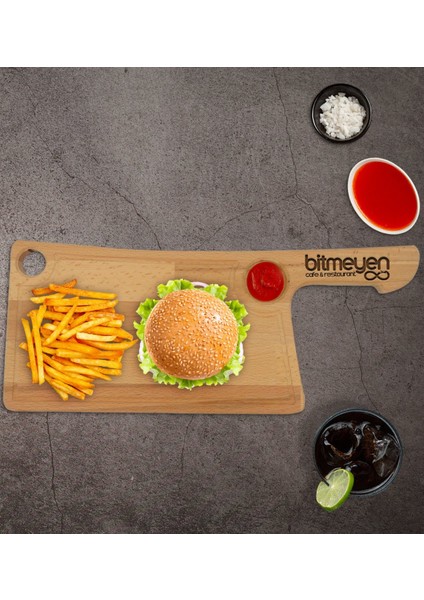 Restoran & Cafe & Barlara Özel Satır Tasarımlı Doğal Masif Ahşap Yemek Sunum Tabağı – 5 Adet modelleri