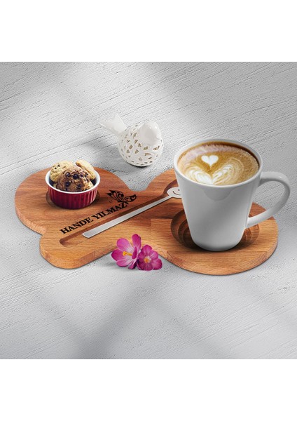 Kişiye Özel Ahşap Zedi Latte Sunum Tabağı