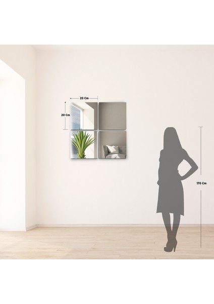 Premium 4 Parçalı Dekoratif Kare Ayna fırsatları