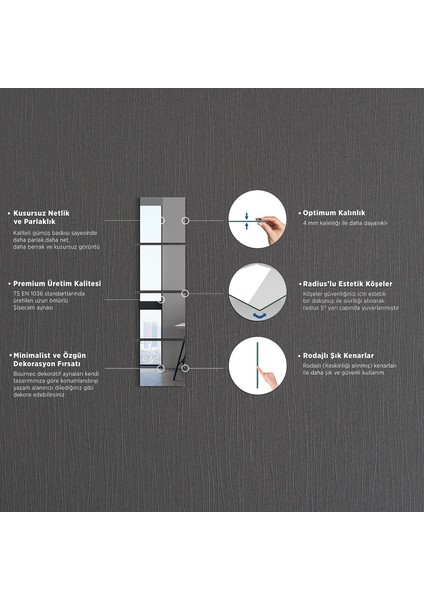 Premium 4 Parçalı Dekoratif Kare Ayna indirimleri