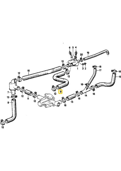 Bmw E12 ve E21 M10 Motor Radyatör Üst Hortumu 11531266464