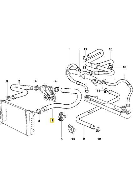 Bmw E32 ve E34 M60 Motor Radyatör Üst Hortumu 11531741405 fırsatları