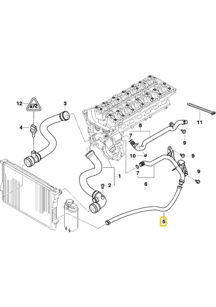 Bmw E46 M52 ve M54 Uyumlu Motor Radyatör Geri Dönüş Hortumu 11531436410 fırsatları