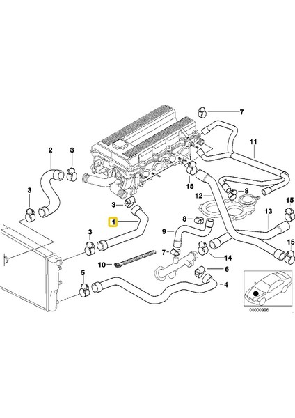 Bmw E36 ve Z3 M44 Motor Radyatör Üst Hortumu 11531743535 fiyatları