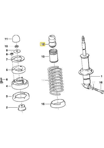 Bmw E32 E34 ve E38 Febi Arka Amortisör Lastiği 33531135624