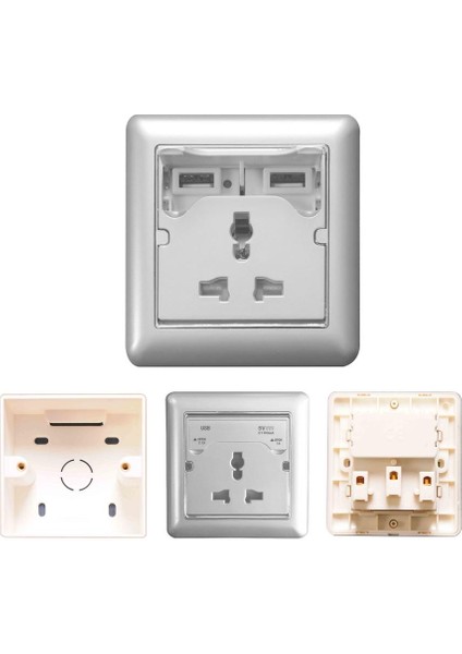 Priz Çift Usbli Telefpn Şarjlı 5V 2A Beyaz Peace