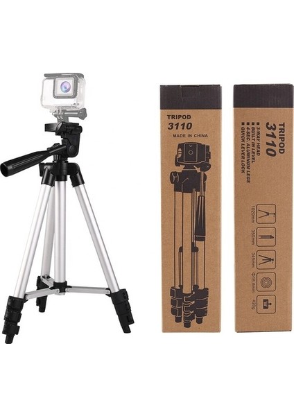 Profesyonel Tripod Kamerra ve Telefon Tutucu 3110 - 1m 105 cm