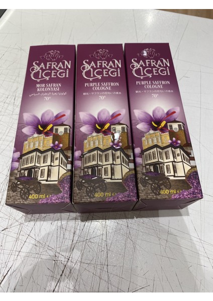 Safran Çiçeği 400 ml Dökme Mor Safran Kolonyası Üçlü