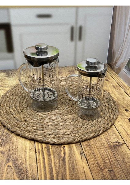 French Press Cam Kahve Bitki Demliği 2 Li 600 ml 350 ml