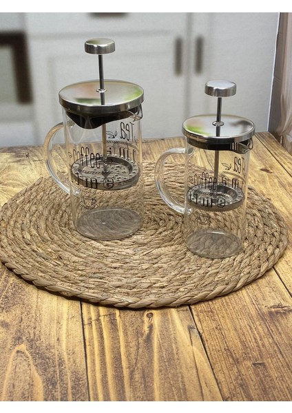 French Press Cam Kahve Bitki Demliği 2 Li 600 ml 350 ml