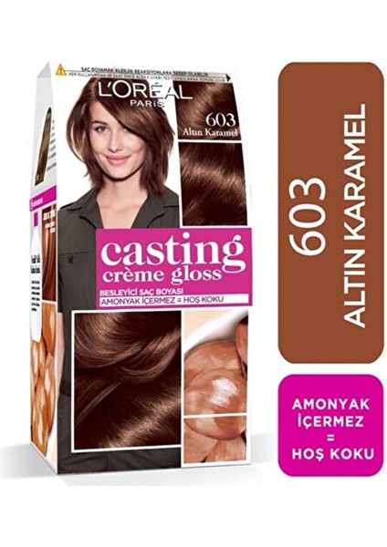 Marka: Casting L Oreal Paris Casting Crème Gloss Amonyaksız & Besleyici Saç Boyası - 603 - A Ltın Karamel Kategori: Saç Boyası